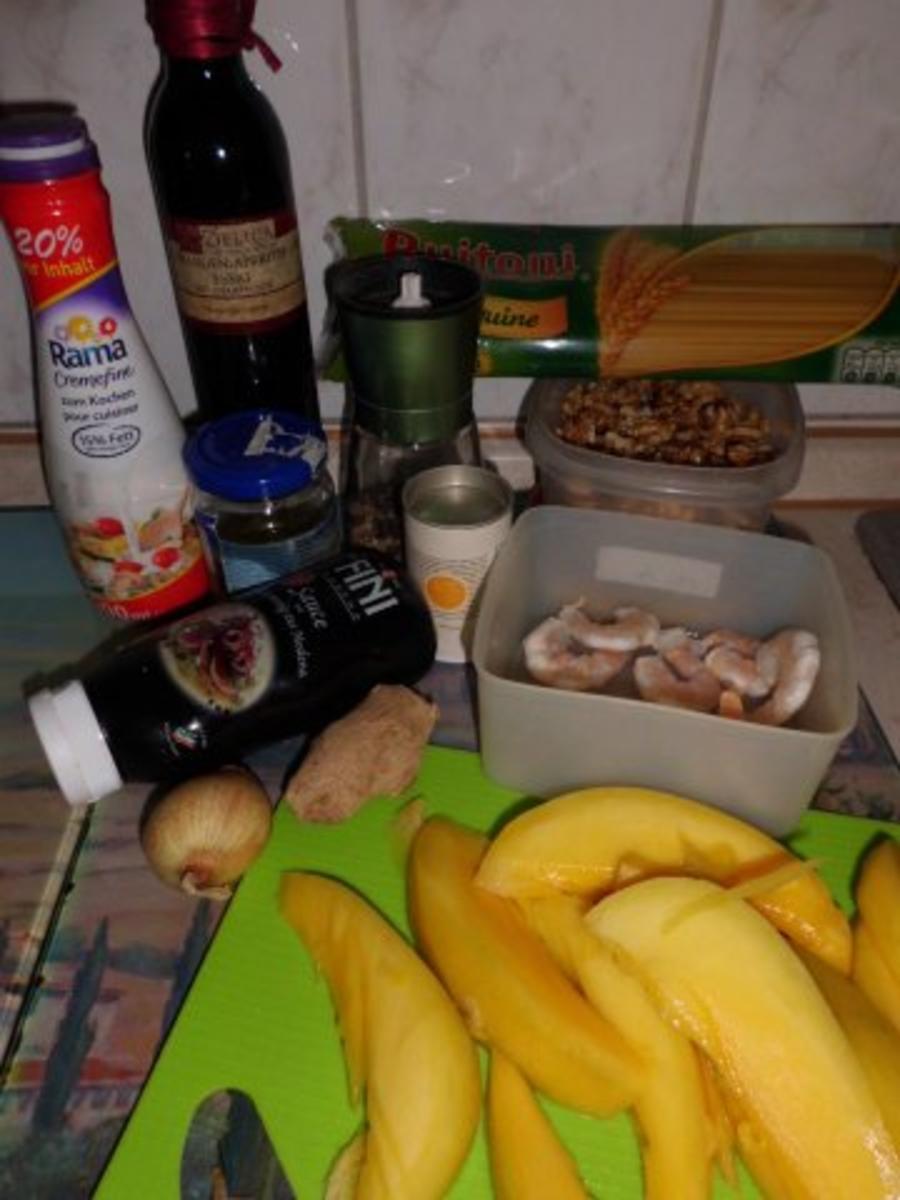 Pfannengericht: Mango-Garnelen-Rahmpfanne mit Pasta - Rezept - Bild Nr. 2