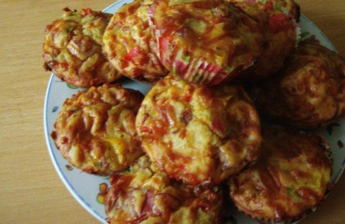 Herzhafte Muffins-Pizzamuffins - Rezept