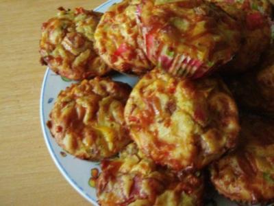 Herzhafte Muffins-Pizzamuffins - Rezept