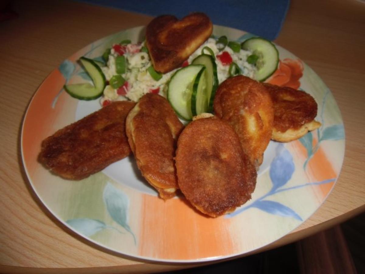 Vegetarischer Kartoffelsalat mit Schnitzelstreifen im Ausbackteig - Rezept - Bild Nr. 13