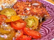 Scharfe Hähnchenbouletten mit buntem Tomatensalat - Rezept