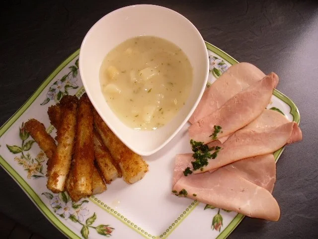 Spargel paniert und gebraten - Rezept