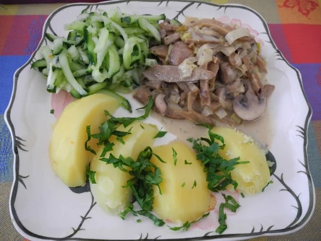 Vegan : Seitan - Champignons - Pfanne mit Kokossahne - Rezept