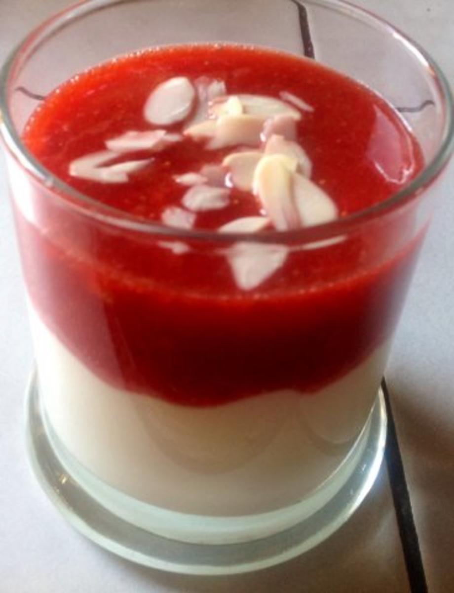 Yoghurt mit Erdbeersoße - Rezept