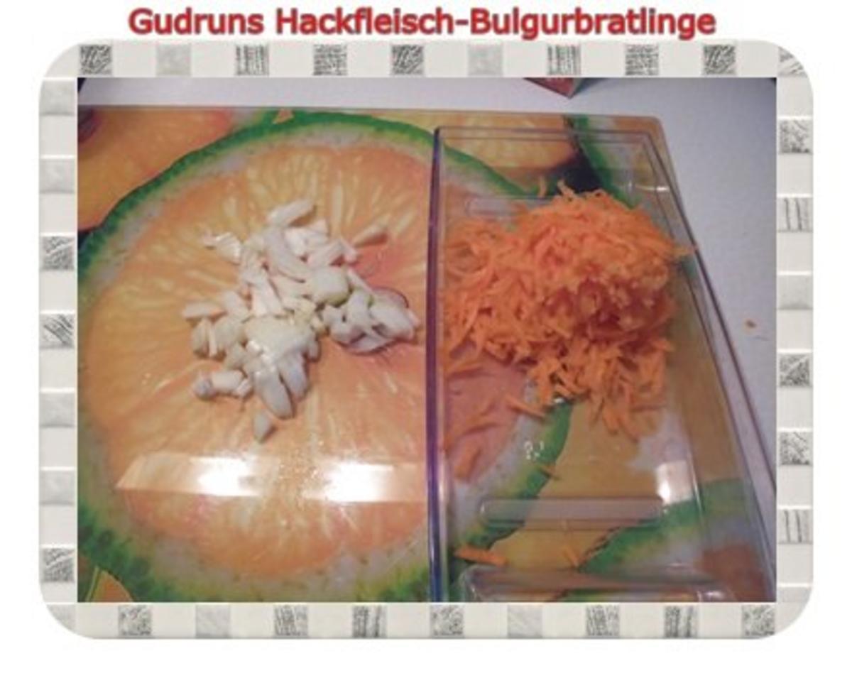 Hackfleisch: Bulgur-Hackfleisch-Bratlinge mit gedämpften Gemüse - Rezept - Bild Nr. 5