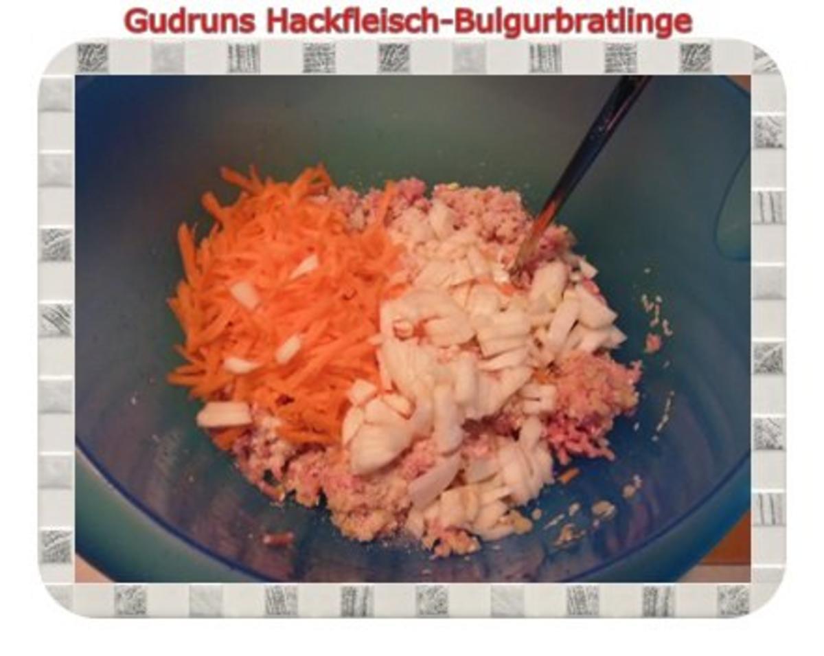 Hackfleisch: Bulgur-Hackfleisch-Bratlinge mit gedämpften Gemüse - Rezept - Bild Nr. 6