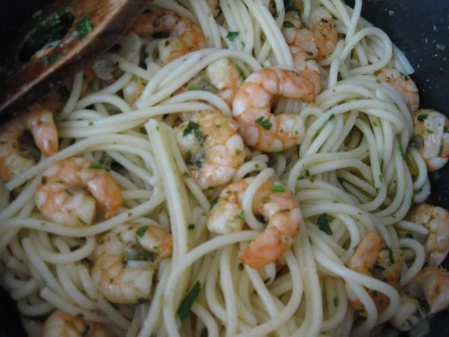 Rezept: Scharfe Spaghetti mit Garnelen Scharfe Spaghetti mit Garnelen - Rezept