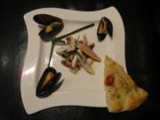 Oktopus-Salat mit Miesmuscheln, mit einem hausgemachten Focaccia - Rezept
