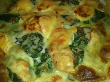 Rezept: Spinatauflauf mit Eier Spinatauflauf mit Eier - Rezept
