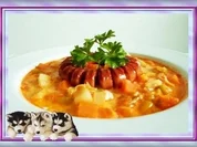 Bunte Gemüsesuppe mit  WURSTKRANZ - Rezept