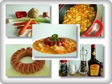 Rezept: Bunte Gemüsesuppe mit WURSTKRANZ Bild Nr. 3 Bunte Gemüsesuppe mit WURSTKRANZ - Rezept - Bild Nr. 3