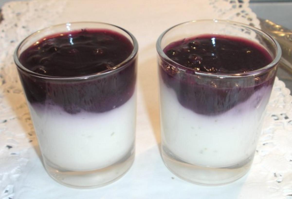 Kokos-Panna cotta mit Heidelbeeren - Rezept von Backfee1961