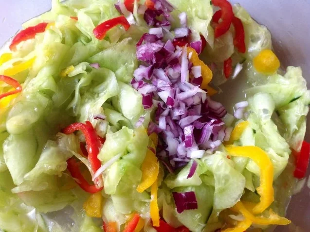 Rezept: Gurken-Paprika-Salat mit Radieschenkresse Bild Nr. 5 Gurken-Paprika-Salat mit Radieschenkresse - Rezept - Bild Nr. 5