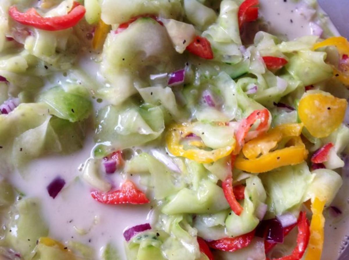 Gurken-Paprika-Salat mit Radieschenkresse - Rezept - Bild Nr. 7