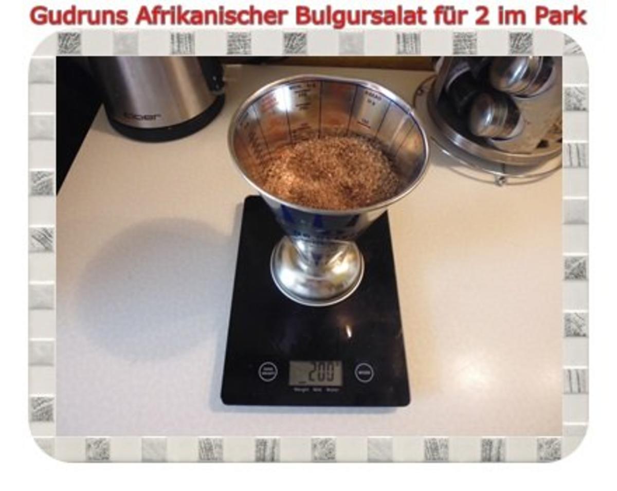 Salat: Afrikanischer Bulgursalat für 2 im Park - Rezept - Bild Nr. 2