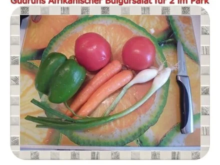 Salat: Afrikanischer Bulgursalat für 2 im Park - Rezept - Bild Nr. 4