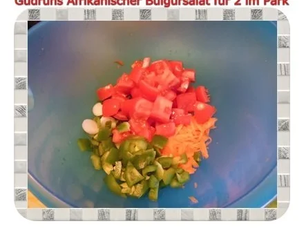 Salat: Afrikanischer Bulgursalat für 2 im Park - Rezept - Bild Nr. 6