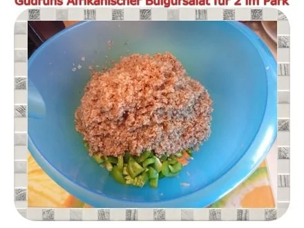 Salat: Afrikanischer Bulgursalat für 2 im Park - Rezept - Bild Nr. 7