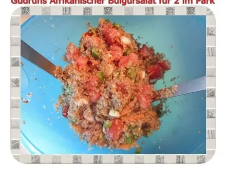 Salat: Afrikanischer Bulgursalat für 2 im Park - Rezept - Bild Nr. 8
