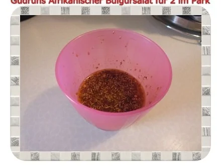 Salat: Afrikanischer Bulgursalat für 2 im Park - Rezept - Bild Nr. 10