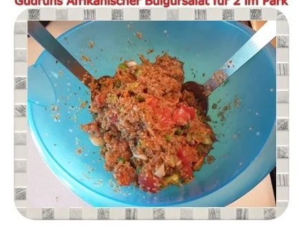 Salat: Afrikanischer Bulgursalat für 2 im Park - Rezept - Bild Nr. 11