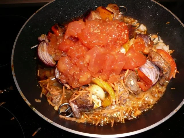 Rezept: Hirtenspieße gebraten mit Buntem Salat mit Spargel & Butterreis ! Bild Nr. 5 Hirtenspieße gebraten mit Buntem Salat mit Spargel & Butterreis ! - Rezept - Bild Nr. 5