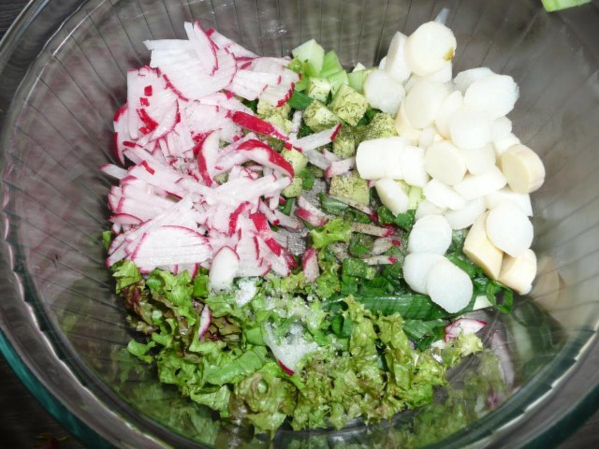 Hirtenspieße gebraten mit Buntem Salat mit Spargel & Butterreis ! - Rezept - Bild Nr. 7