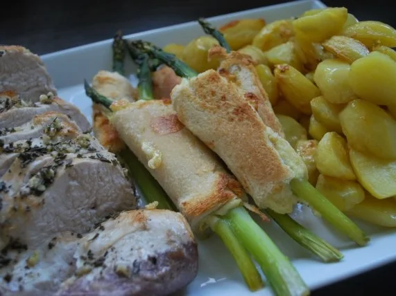Spargel-Weißbrot-Päckchen - Rezept
