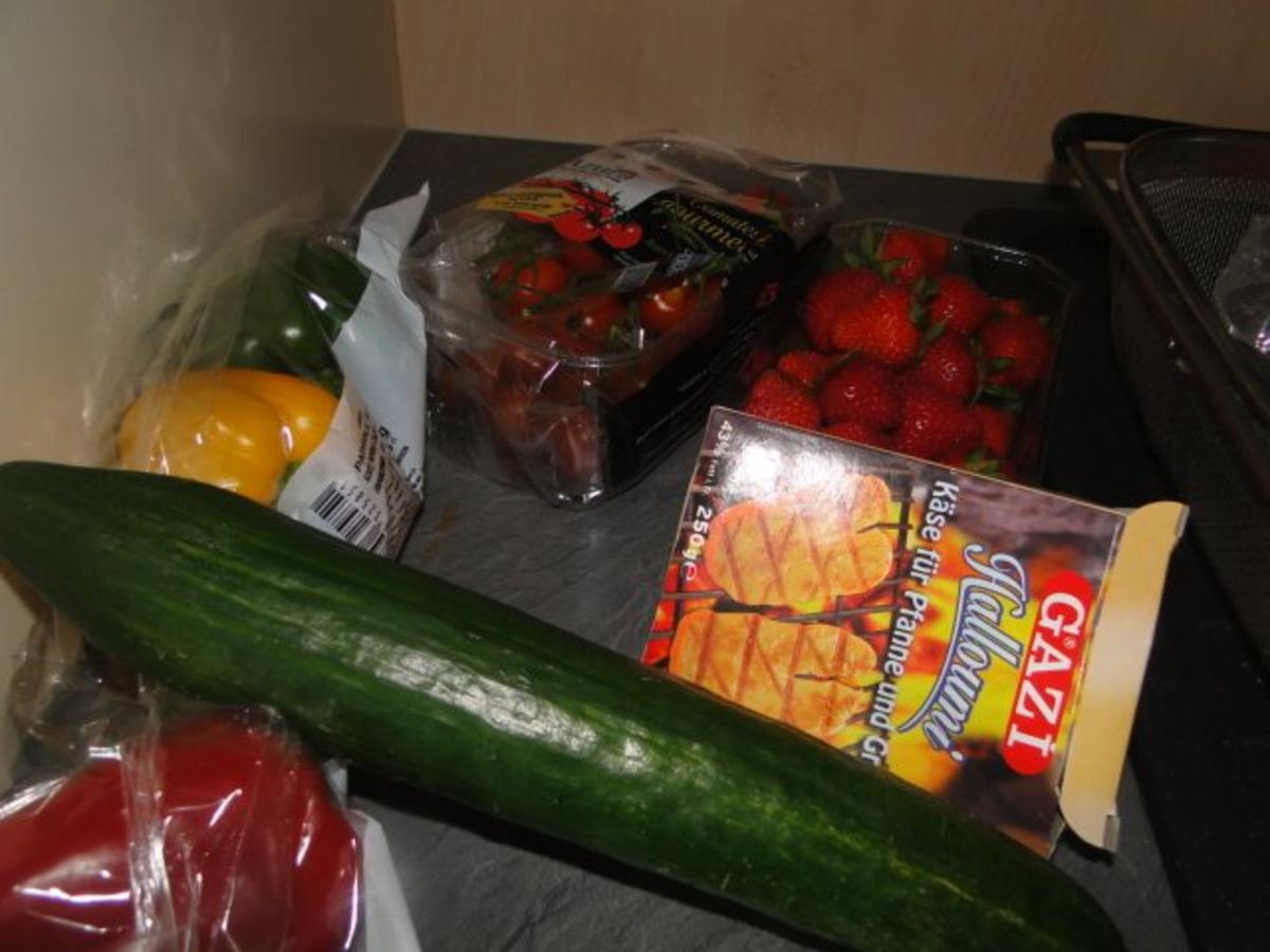 Gegrillter Gemüsespiess mit Halloumi und gefüllte rote Betekugel - Rezept - Bild Nr. 8
