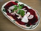 Vegan : Rote Bete Carpaccio mit Zwiebeln - Rezept