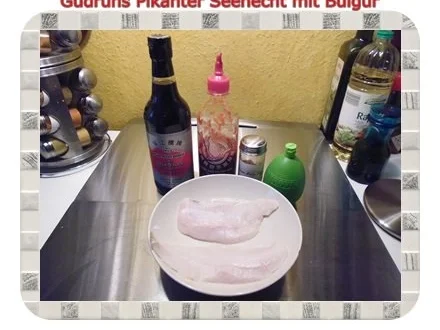 Rezept: Fisch: Pikanter Seehecht mit Bulgur und Tomatensoße Bild Nr. 3 Fisch: Pikanter Seehecht mit Bulgur und Tomatensoße - Rezept - Bild Nr. 3