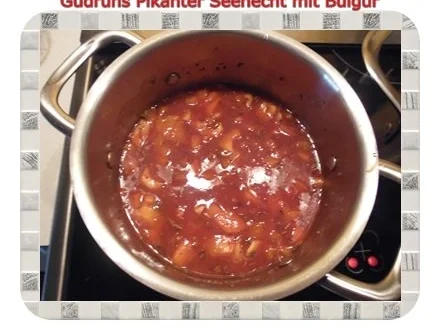 Rezept: Fisch: Pikanter Seehecht mit Bulgur und Tomatensoße Bild Nr. 12 Fisch: Pikanter Seehecht mit Bulgur und Tomatensoße - Rezept - Bild Nr. 12