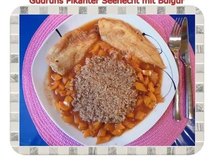 Rezept: Fisch: Pikanter Seehecht mit Bulgur und Tomatensoße Bild Nr. 18 Fisch: Pikanter Seehecht mit Bulgur und Tomatensoße - Rezept - Bild Nr. 18