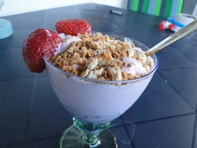 Rezept: Gefrostete Erdbeermilch zum löffeln oder mit Trinkstrohhalm Bild Nr. 7 Gefrostete Erdbeermilch zum löffeln oder mit Trinkstrohhalm - Rezept - Bild Nr. 7