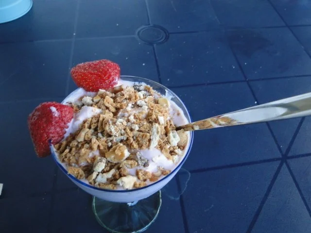 Rezept: Gefrostete Erdbeermilch zum löffeln oder mit Trinkstrohhalm Bild Nr. 8 Gefrostete Erdbeermilch zum löffeln oder mit Trinkstrohhalm - Rezept - Bild Nr. 8