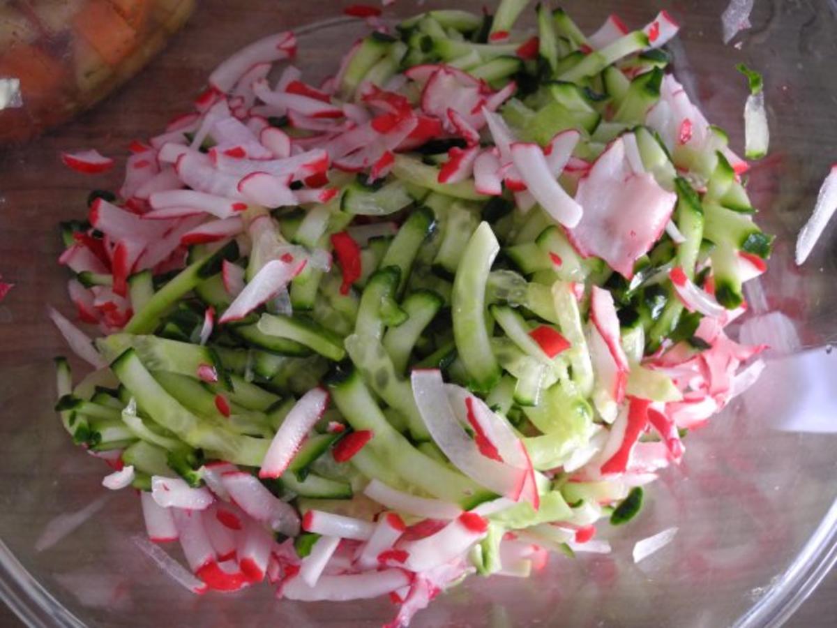 Salat : Radieschen - Gurken - Salat - Rezept