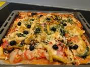 Traumpizza mit allen Köstlichkeiten die ich mag. Bitte durchlesen - Rezept