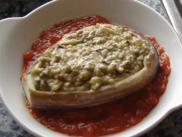 Auberginen mit Pilzfüllung - Rezept - Bild Nr. 5