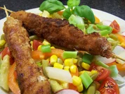 Schnitzel am Stock - Rezept