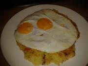 Emmentaler-Lauch Rösti mit Spiegelei - Rezept