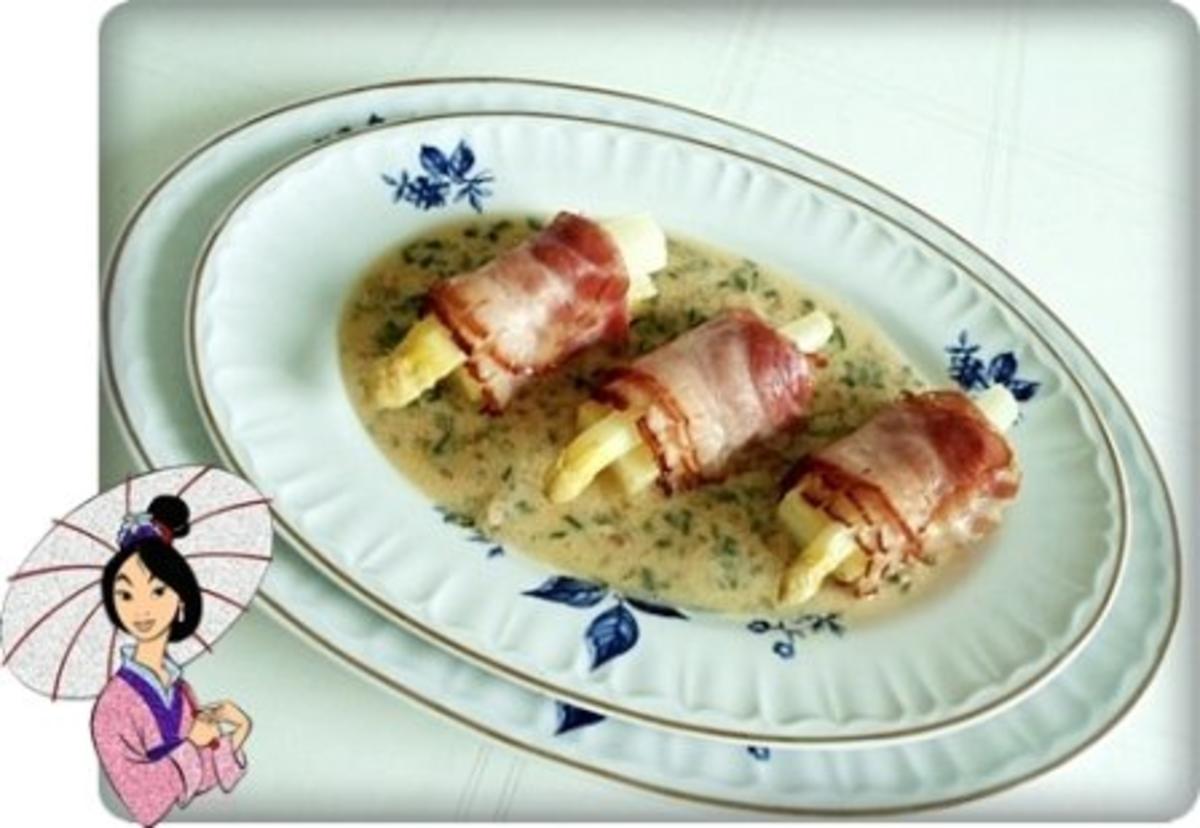 Spargel „Sushi“ auf Kräutersauce - Rezept