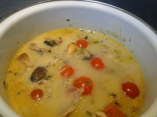 Käse-sahne-Weinsauce mit garnelen  und frischen Champignons - Rezept - Bild Nr. 2