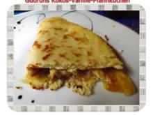 Kuchen: Kokos-Vanille-Pfannkuchen mit Honig und Erdbeermarmelade - Rezept