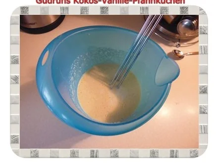 Kuchen: Kokos-Vanille-Pfannkuchen mit Honig und Erdbeermarmelade - Rezept - Bild Nr. 6