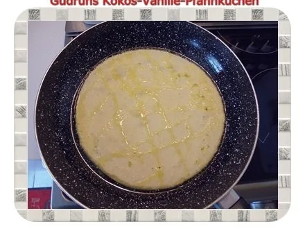 Kuchen: Kokos-Vanille-Pfannkuchen mit Honig und Erdbeermarmelade - Rezept - Bild Nr. 9