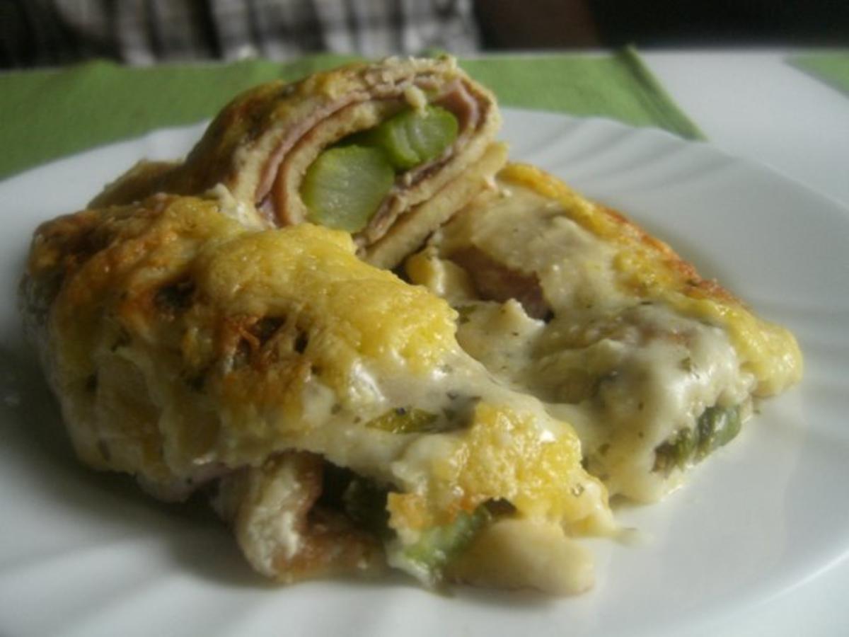 Gratinierte Spargel-Pfannkuchen - Rezept - kochbar.de