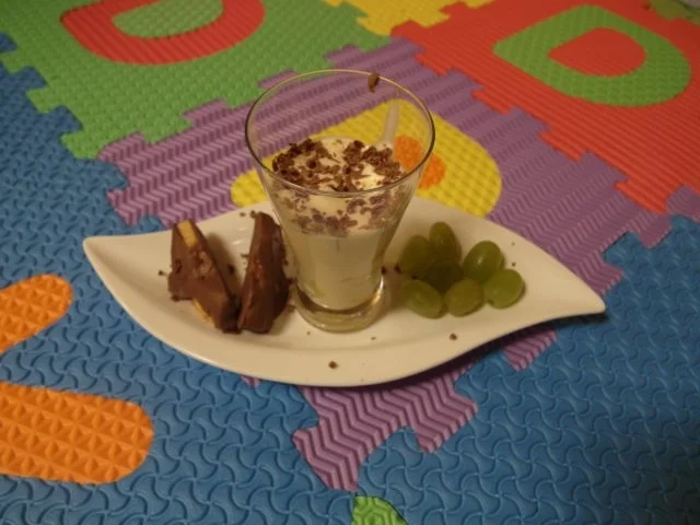 Weißwein-Schaumcreme auf Apfel - Rezept