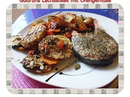 Fisch: Lachssteak mit Ofengemüse - Rezept