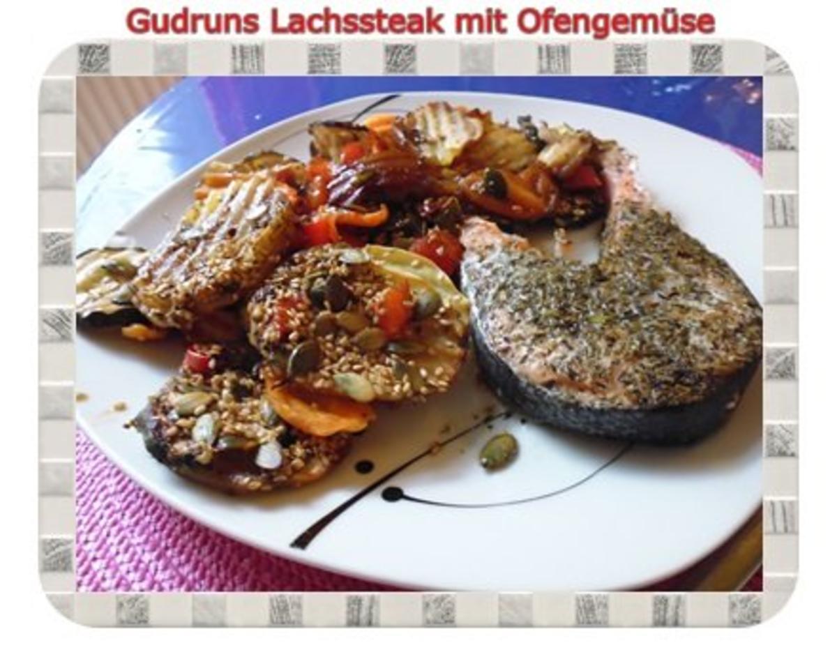 Bilder für Fisch: Lachssteak mit Ofengemüse - Rezept