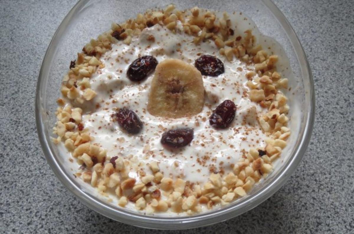 Fruhstuck Joghurt Mit Trockenfruchten Und Mehr Rezept Kochbar De